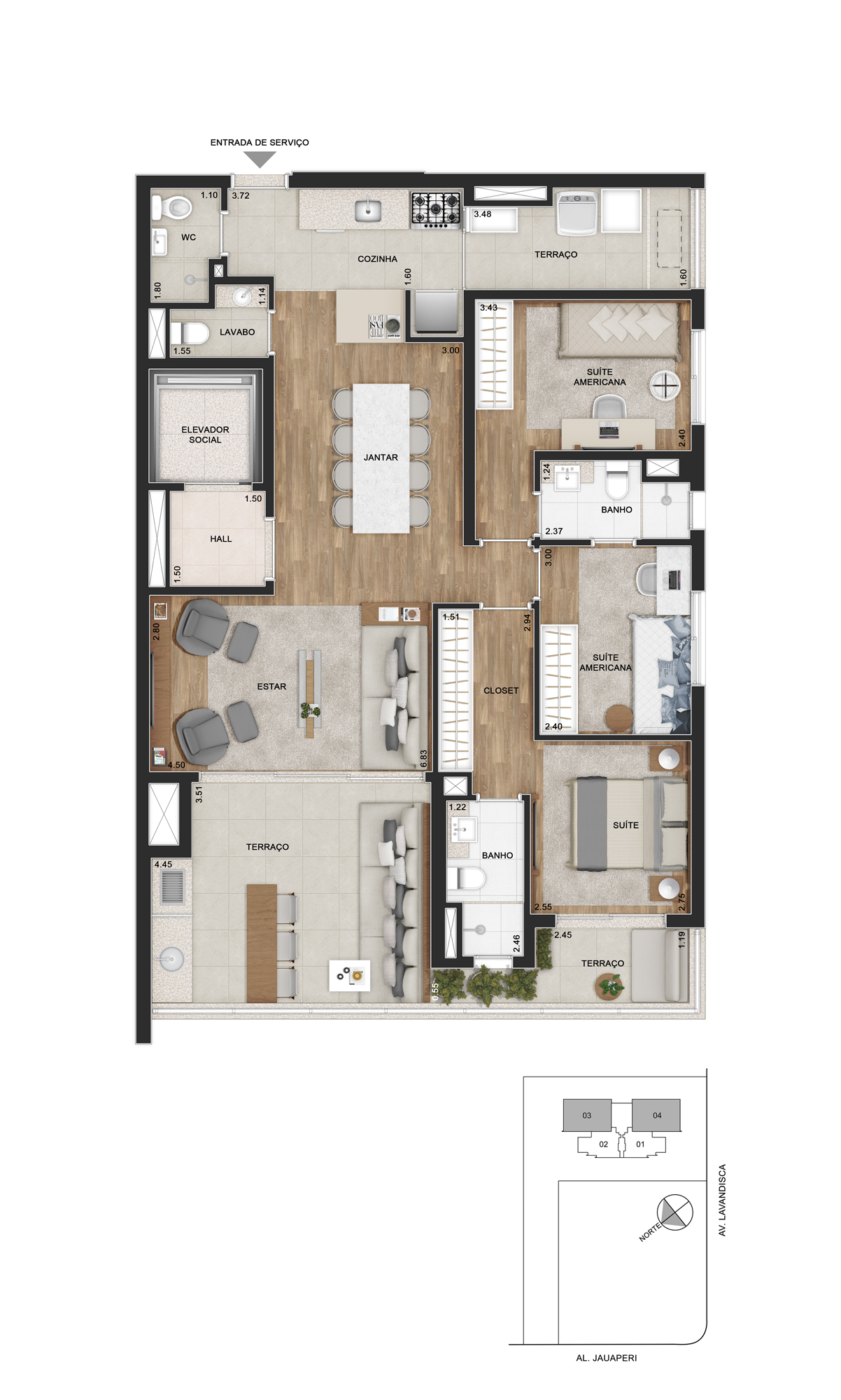 115 m² · opção 1 de Viso Moema