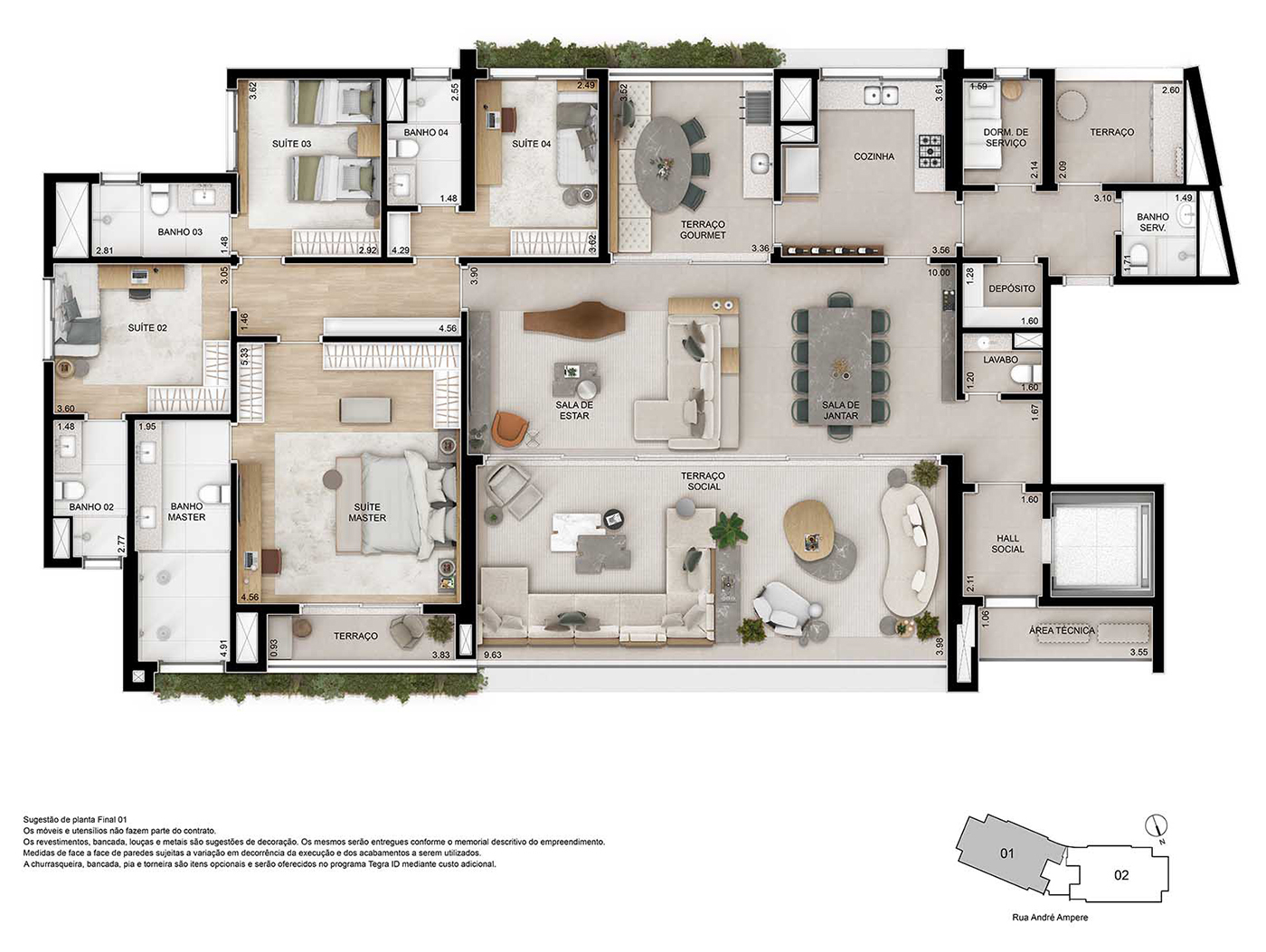 262 m² · padrão de Ampère Brooklin