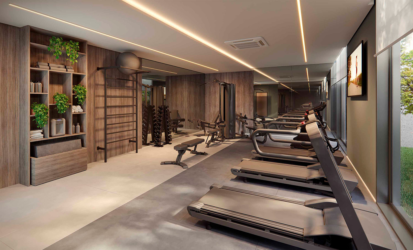 Perspectiva ilustrada: Fitness do Studios Berrini