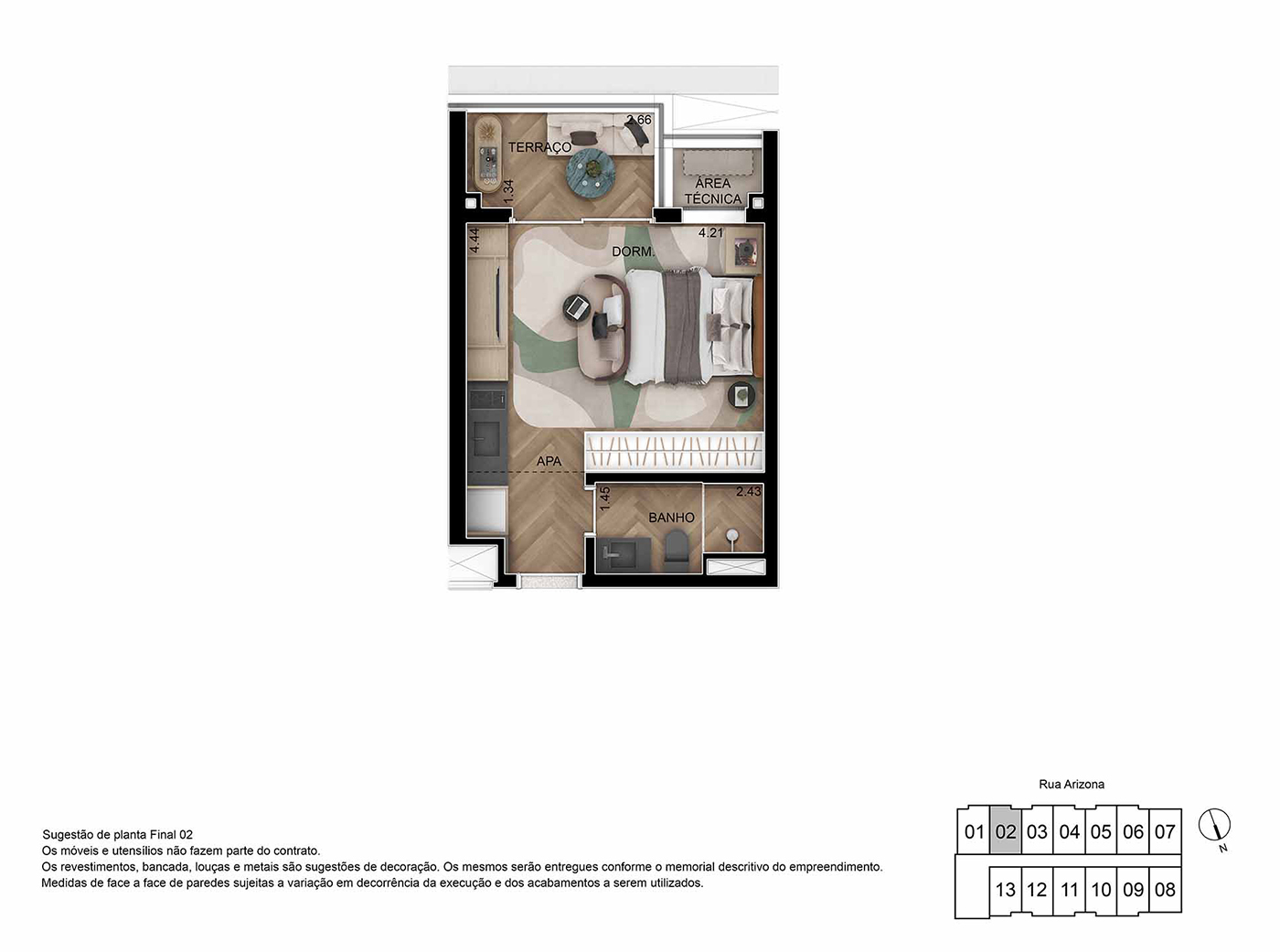 Studio residencial 30 m² · decorado com caixilho no empreendimento Studios Berrini